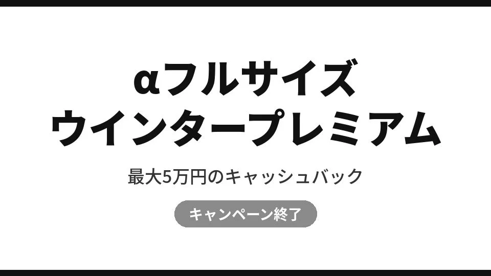【終了】ソニー「αフルサイズ ウインタープレミアムキャンペーン」最大5万円